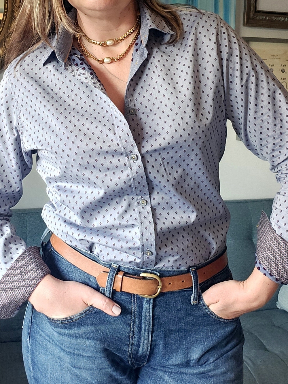 Ted Baker Cotton Navy Blue Shirt